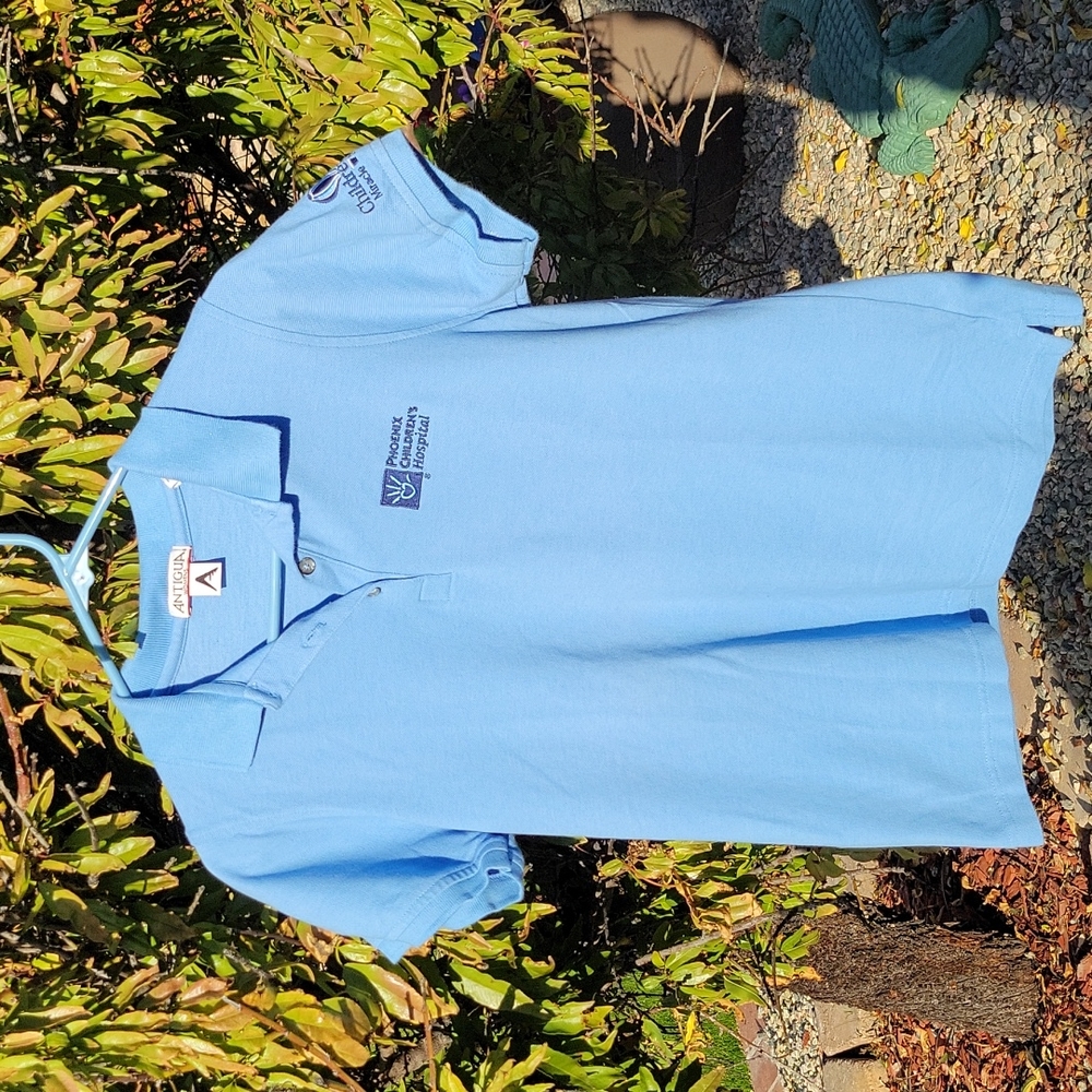 Light Blue Phoenix Children's Hospital Womens Polo Shirt Size Medium